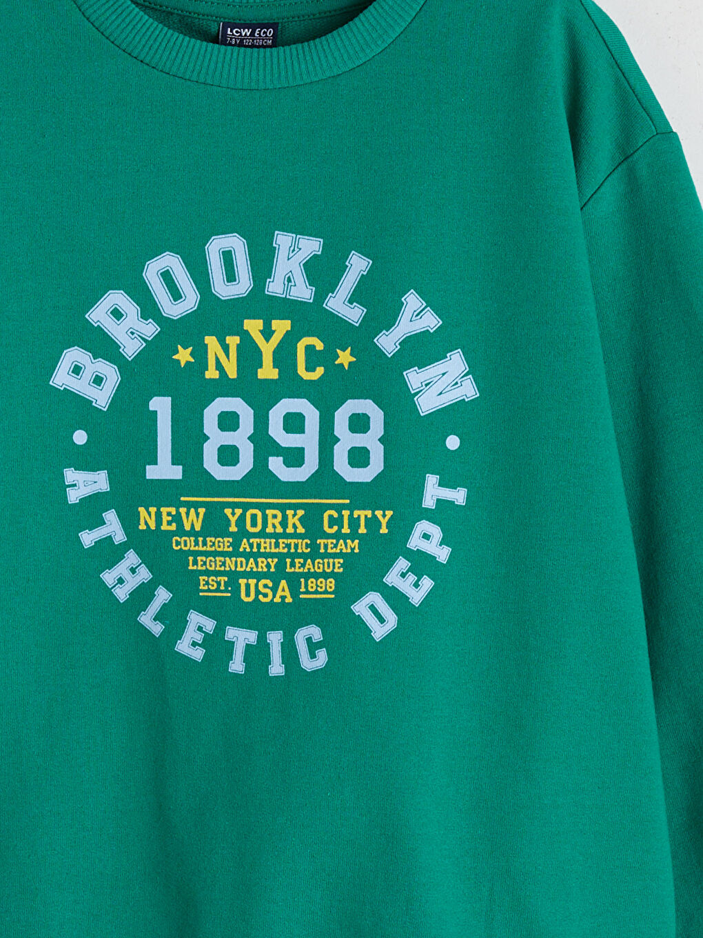 Yeşil Bisiklet Yaka Erkek Çocuk Sweatshirt-2