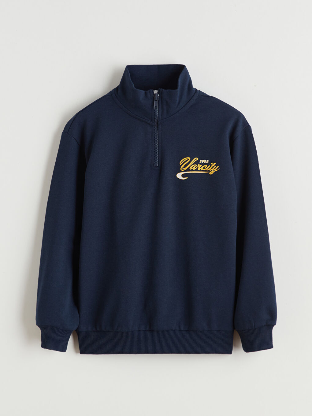 Lacivert Dik Yaka Erkek Çocuk Sweatshirt