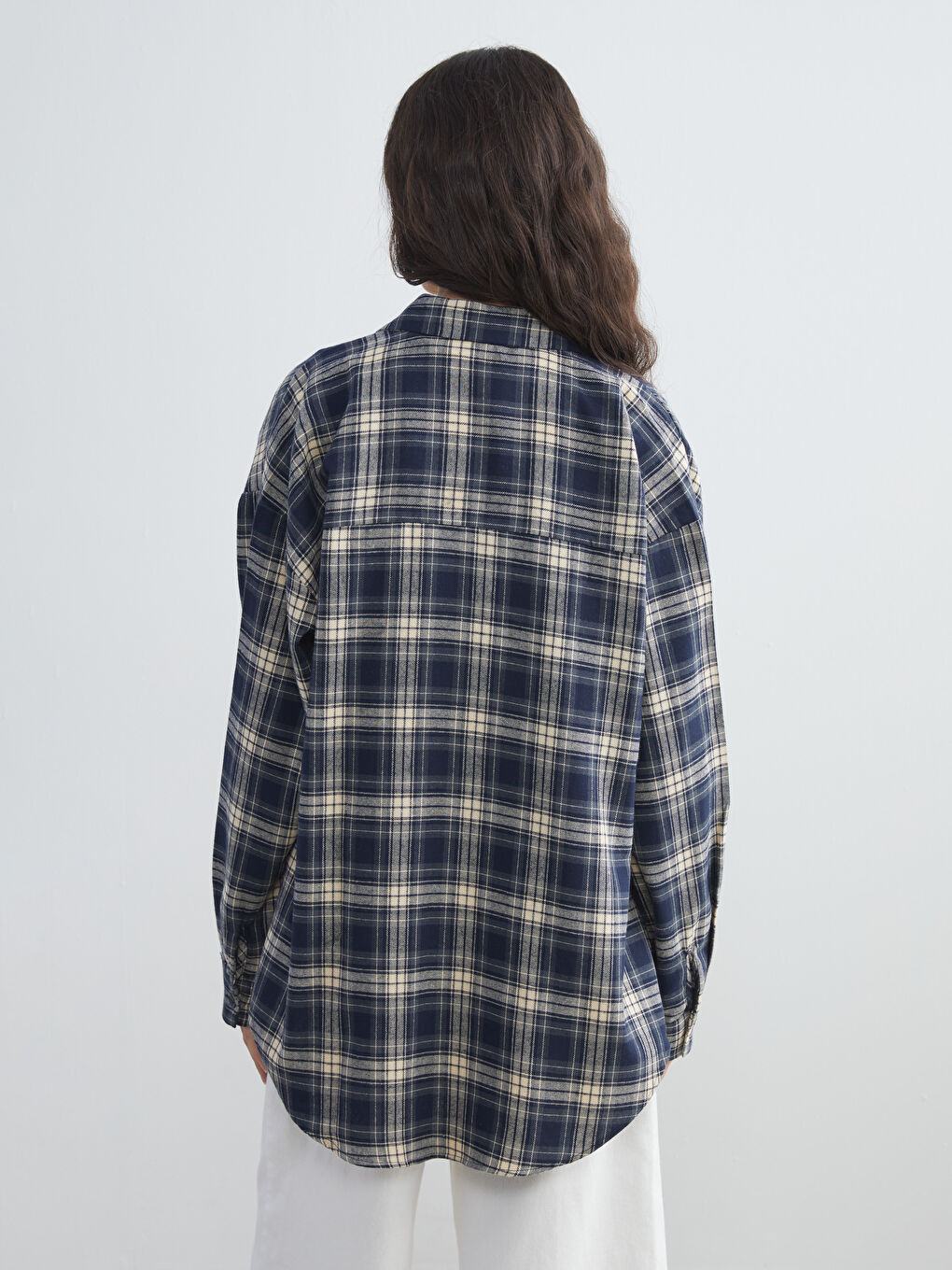 XSIDE Plaid Oversize Women's Flannel Shirt Jacket -W5H470Z8-LN6
