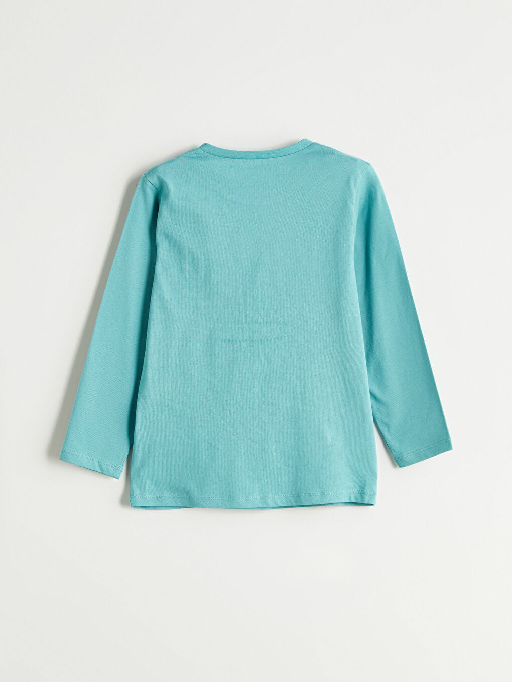 Turkuaz Bisiklet Yaka Baskılı Uzun Kollu Erkek Çocuk Tişört-2