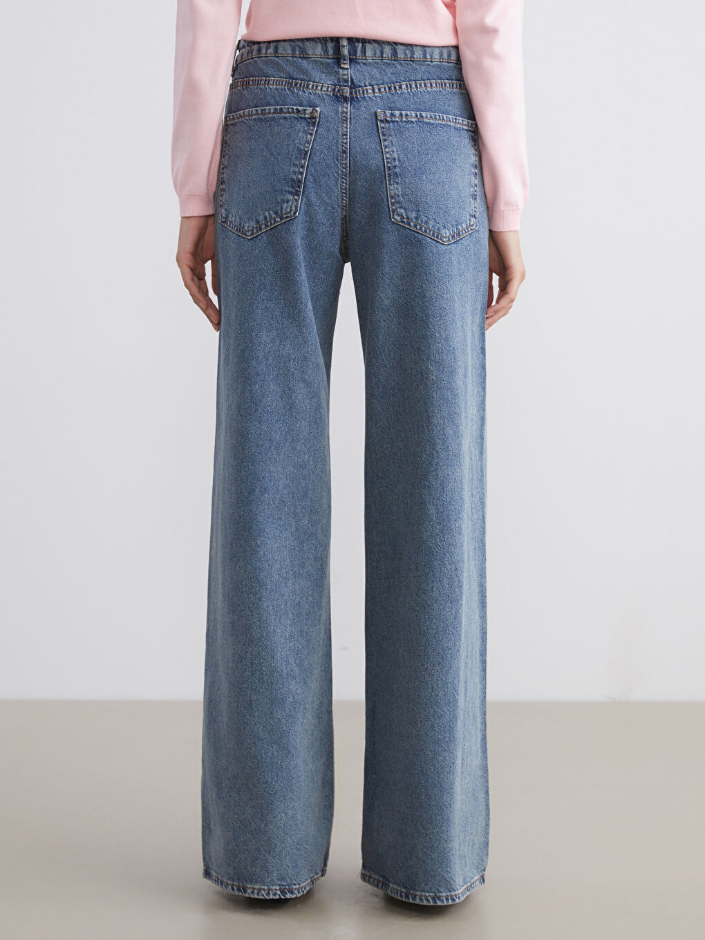 İndigo Baggy Fit Kadın Jean Pantolon-3