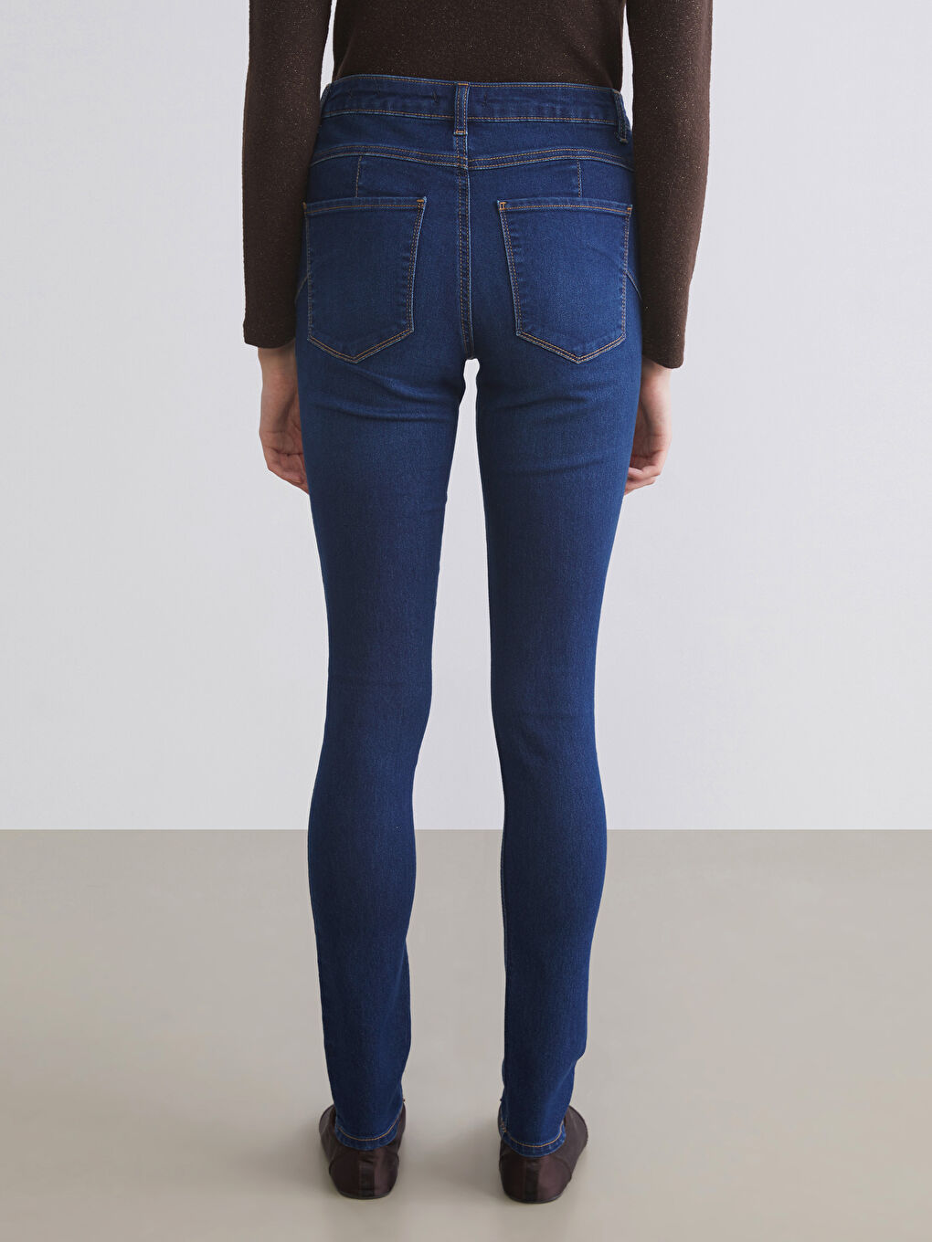 İndigo Normal Bel Push Up Kadın Jean Pantolon-3