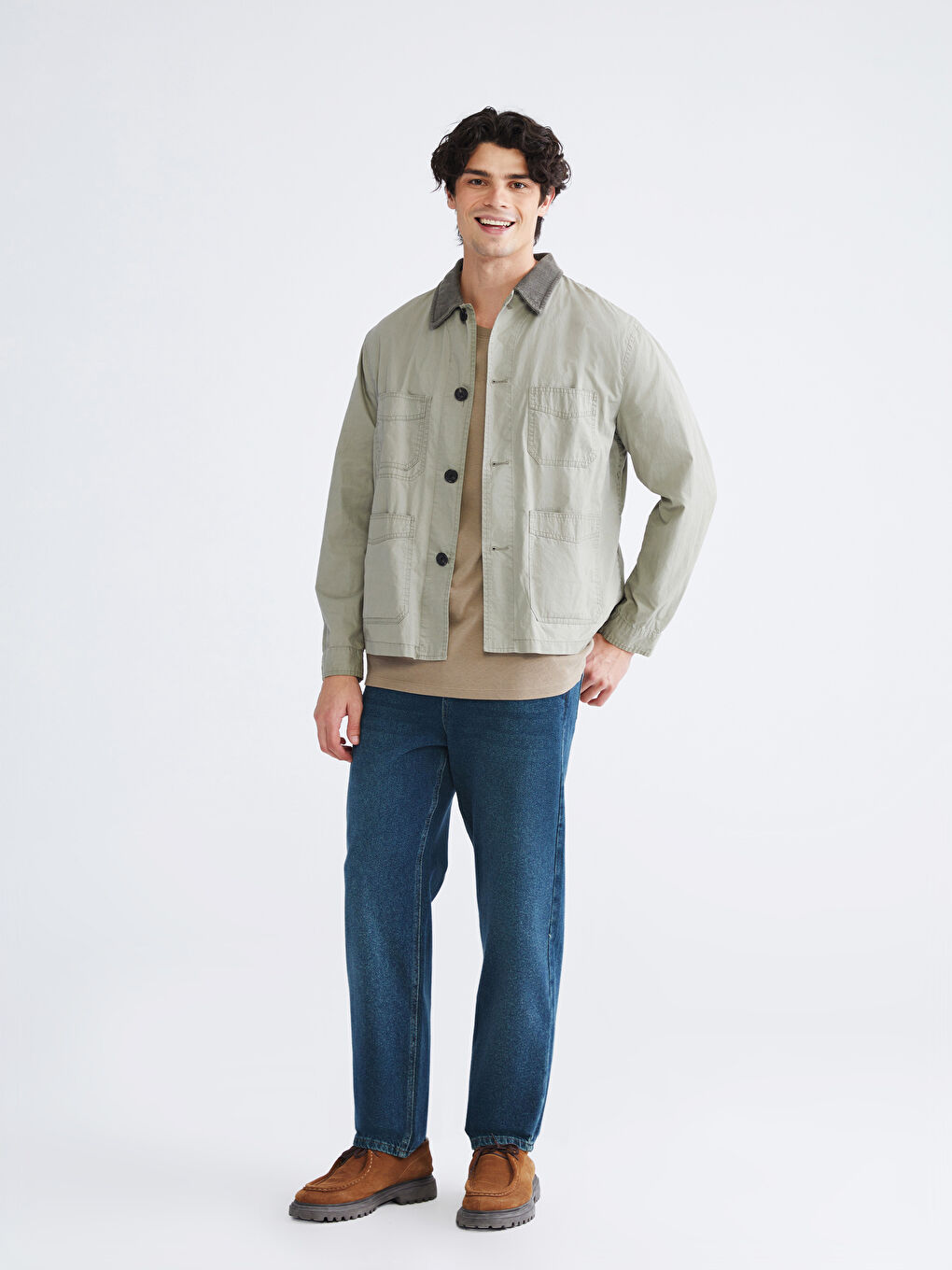 Yeşil Baggy Fit Erkek Jean Pantolon