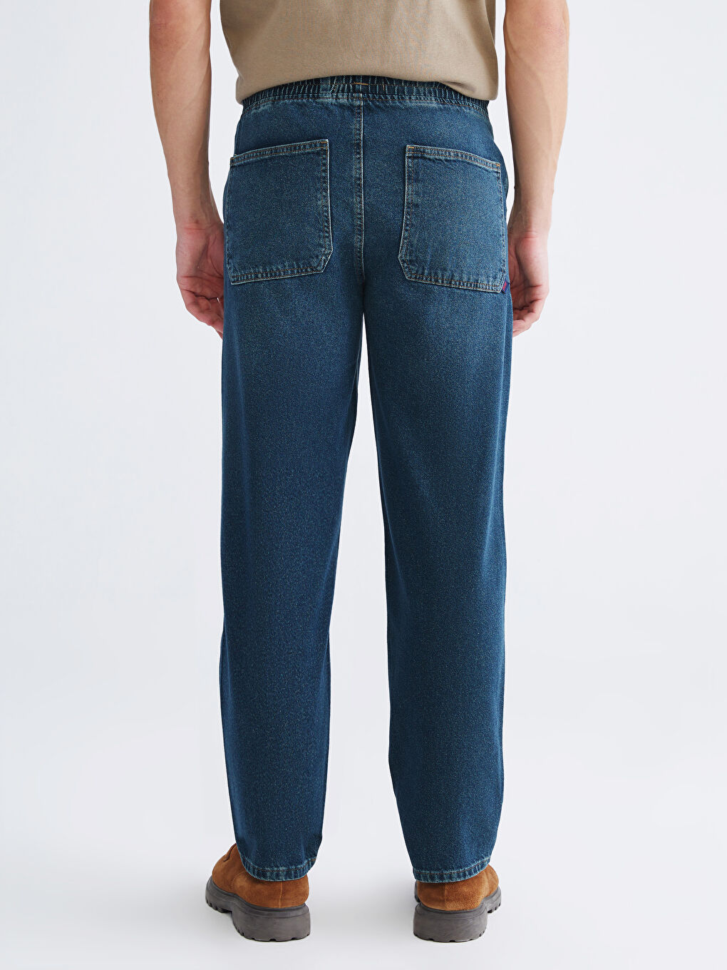 Yeşil Baggy Fit Erkek Jean Pantolon-3