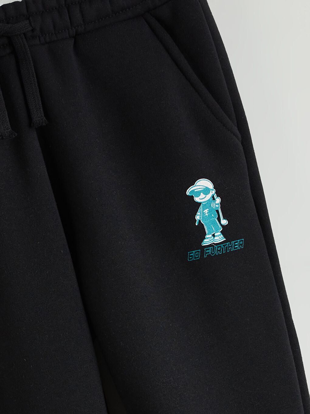 Siyah Beli Lastikli Erkek Çocuk Jogger Eşofman Alt-2