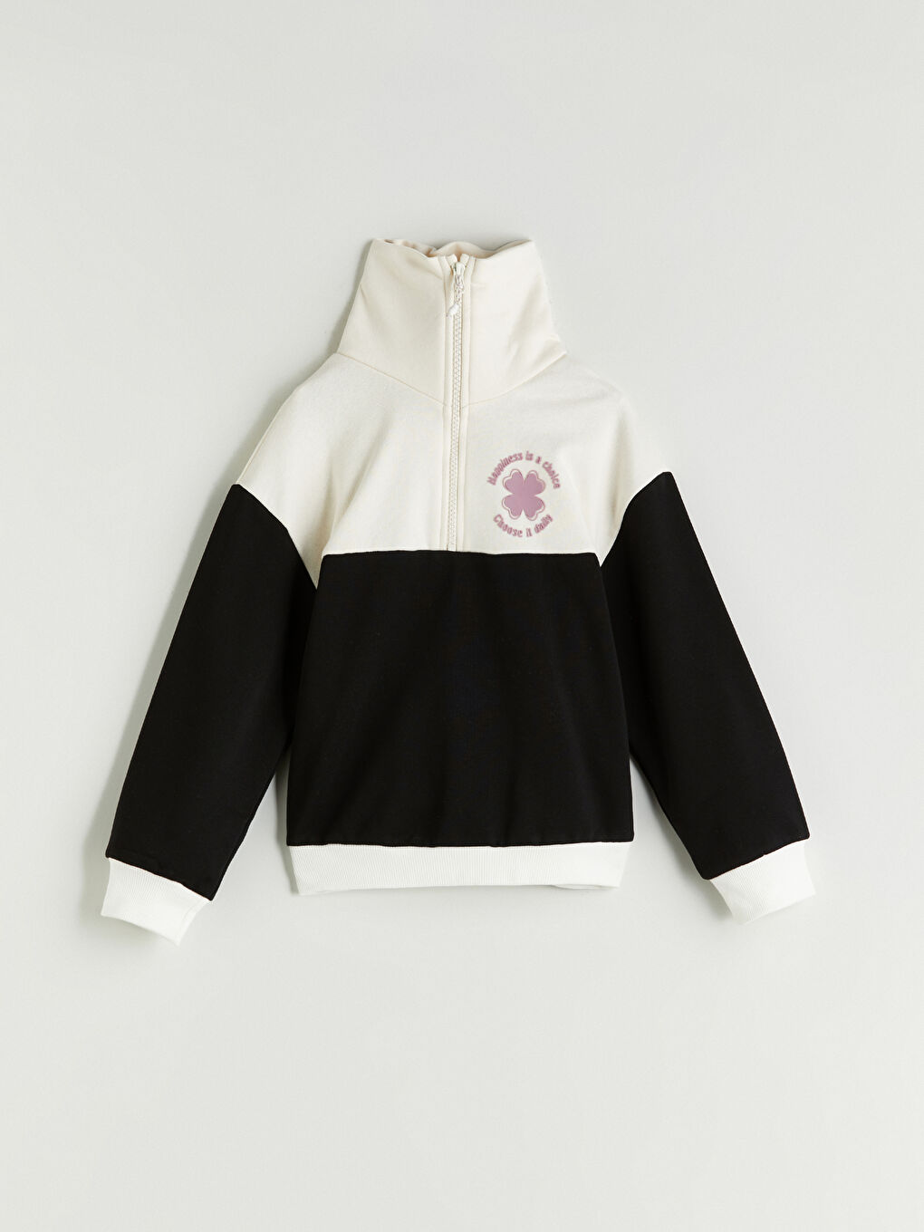 Siyah Dik Yaka Kız Çocuk Sweatshirt