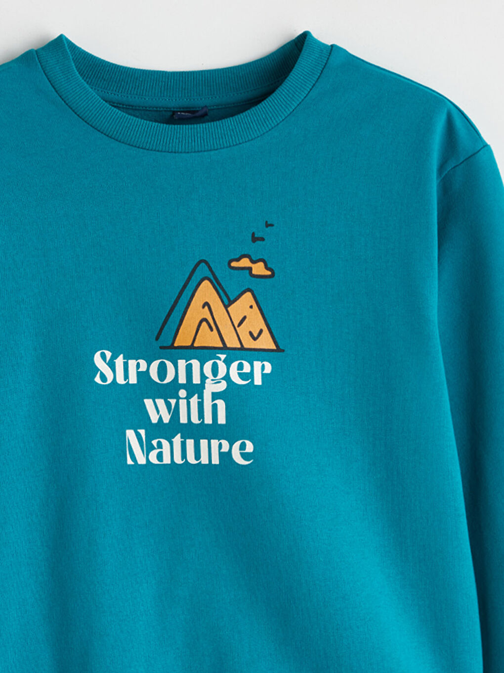 Turkuaz Bisiklet Yaka Erkek Çocuk Sweatshirt-2