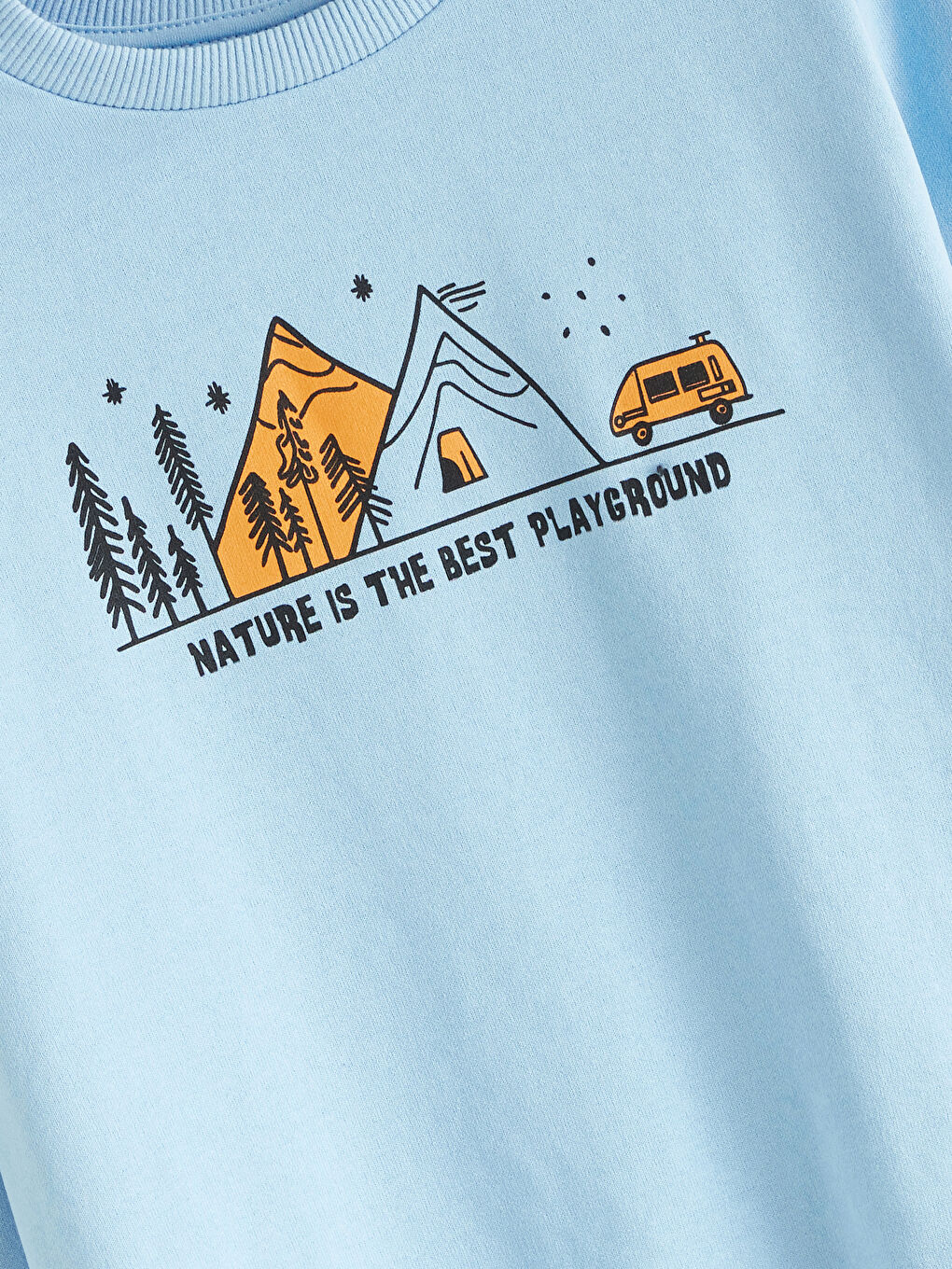 Mavi Bisiklet Yaka Erkek Çocuk Sweatshirt-1