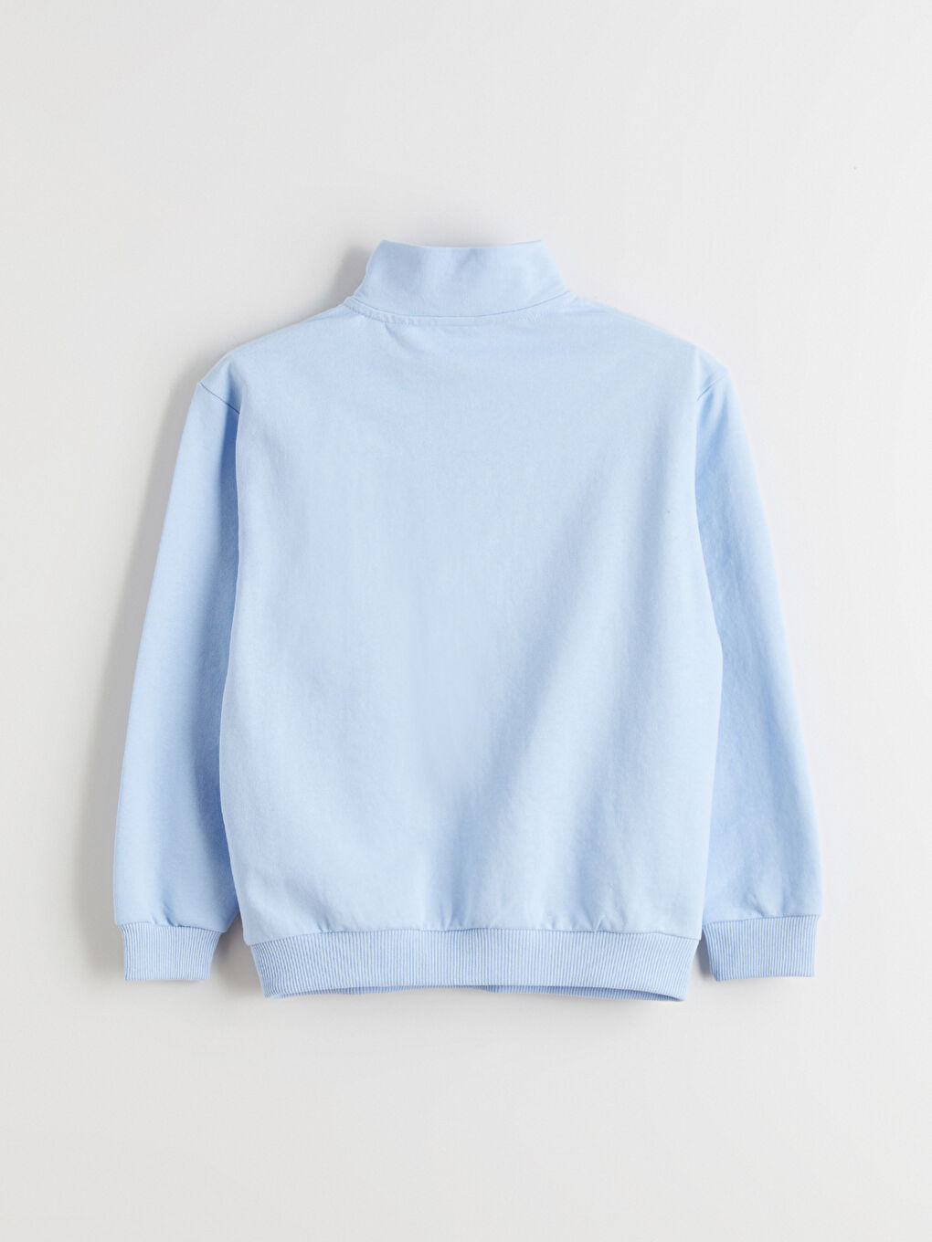 Mavi Dik Yaka Erkek Çocuk Sweatshirt-2