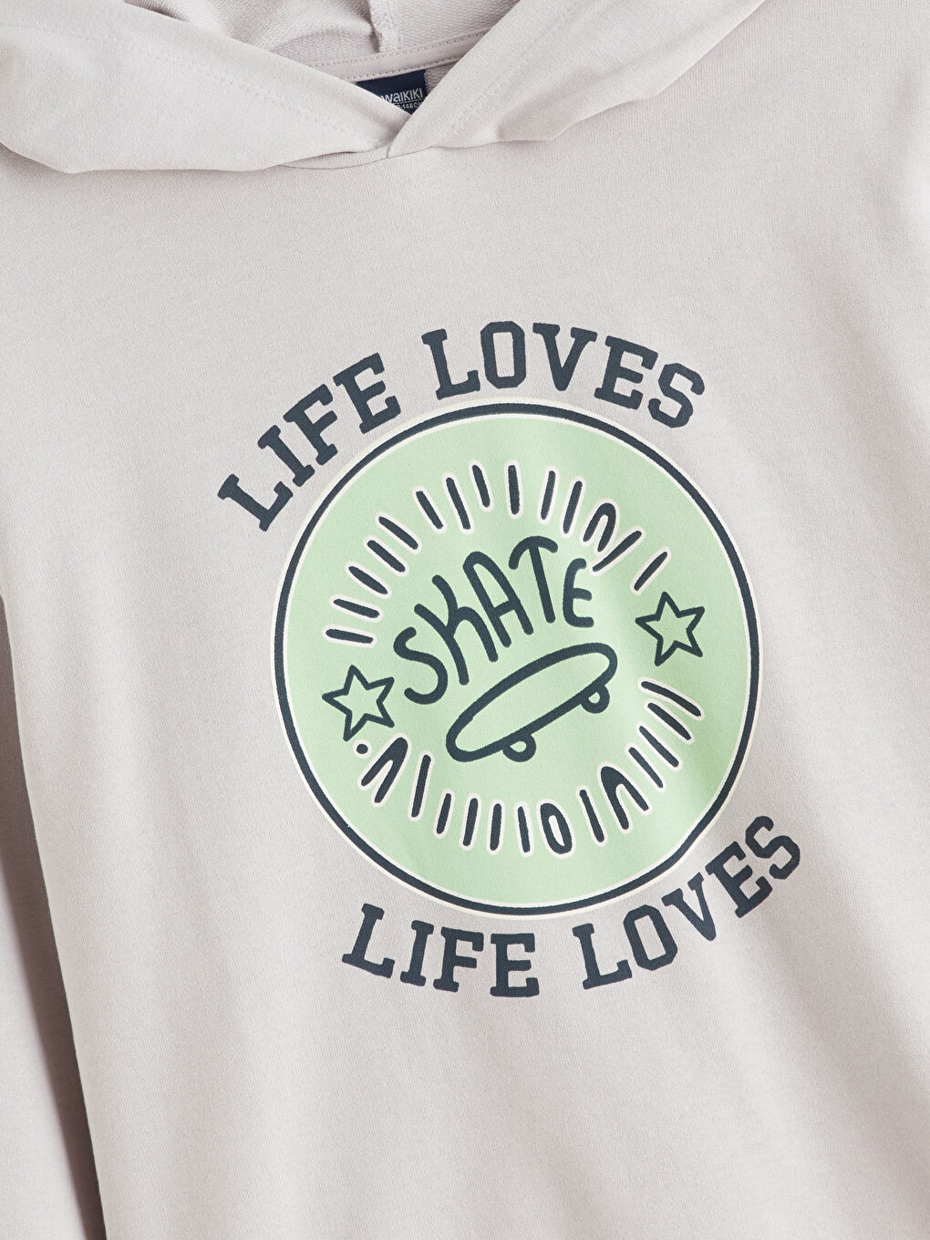 Gri Kapüşonlu Erkek Çocuk Sweatshirt-1