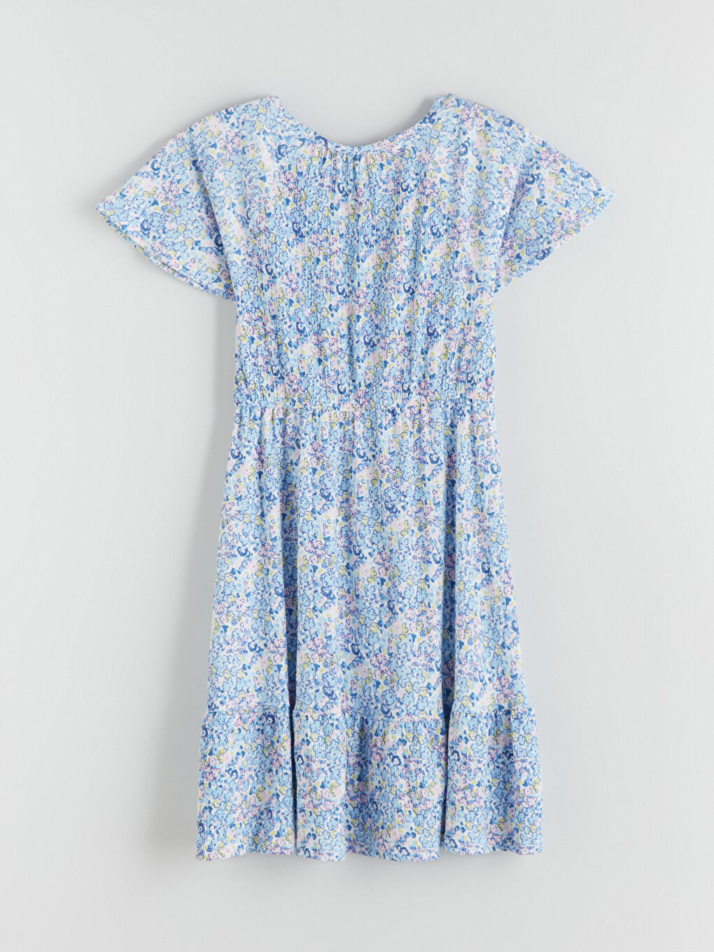 Crew Neck Floral Pleated Dress-6