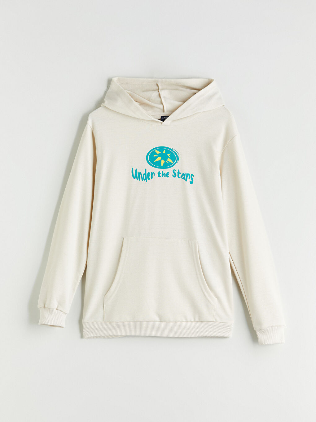 Bej Kapüşonlu Erkek Çocuk Sweatshirt