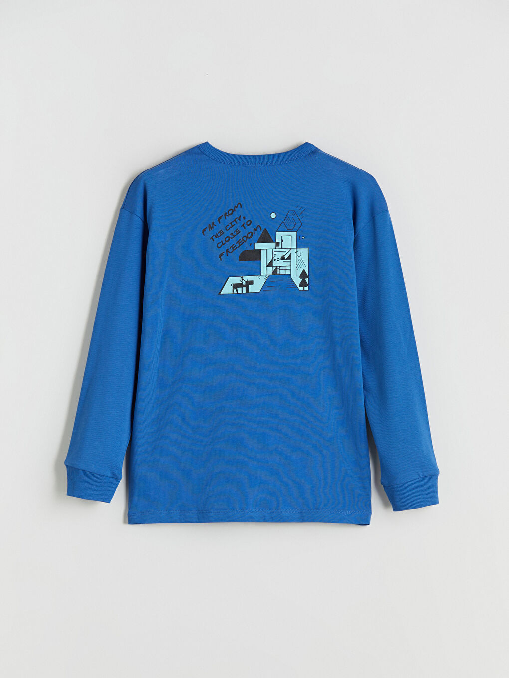 Mavi Bisiklet Yaka Baskılı Erkek Çocuk Tişört-3