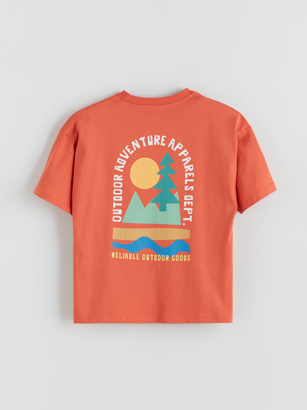 Turuncu Bisiklet Yaka Baskılı Erkek Çocuk Tişört-3