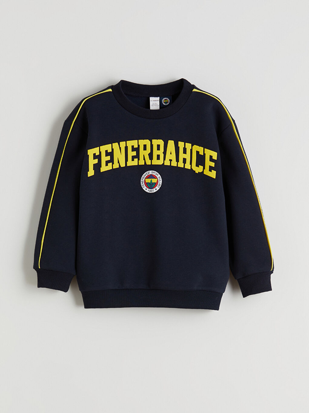 Lacivert Bisiklet Yaka Fenerbahçe Baskılı Erkek Çocuk Sweatshirt