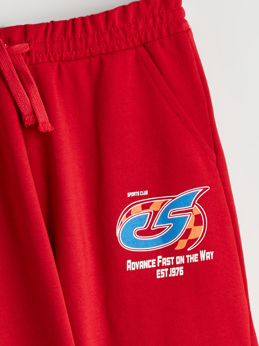 Kırmızı Beli Lastikli Erkek Çocuk Jogger  Eşofman Altı-1