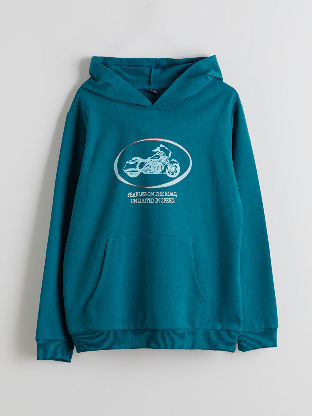 Turkuaz Kapüşonlu Erkek Çocuk Sweatshirt