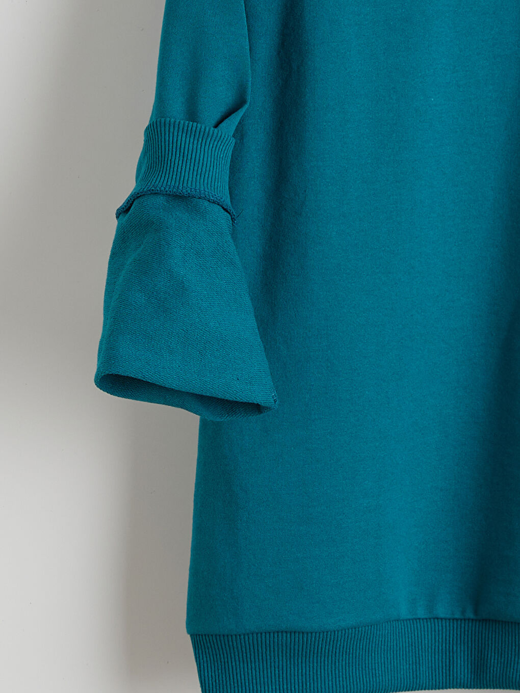 Turkuaz Kapüşonlu Erkek Çocuk Sweatshirt-1