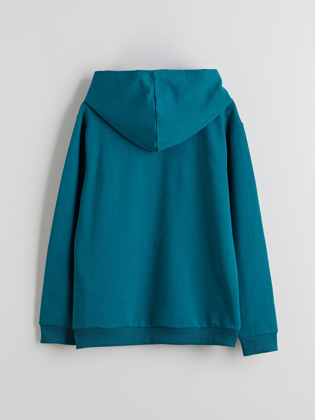 Turkuaz Kapüşonlu Erkek Çocuk Sweatshirt-2
