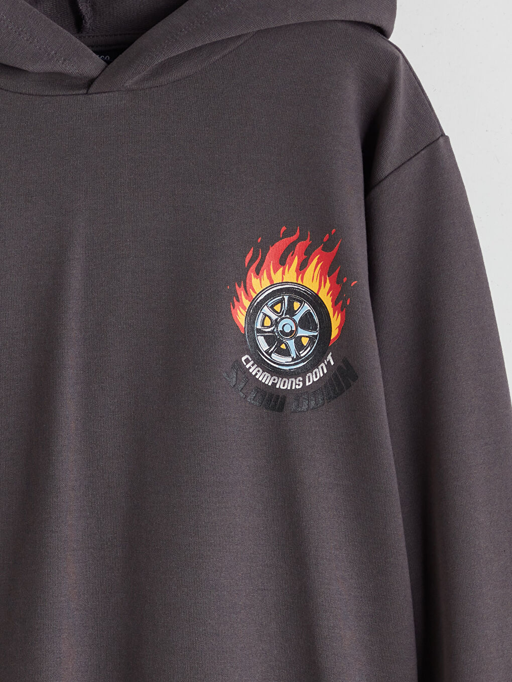 Antrasit Kapüşonlu Erkek Çocuk Sweatshirt-2