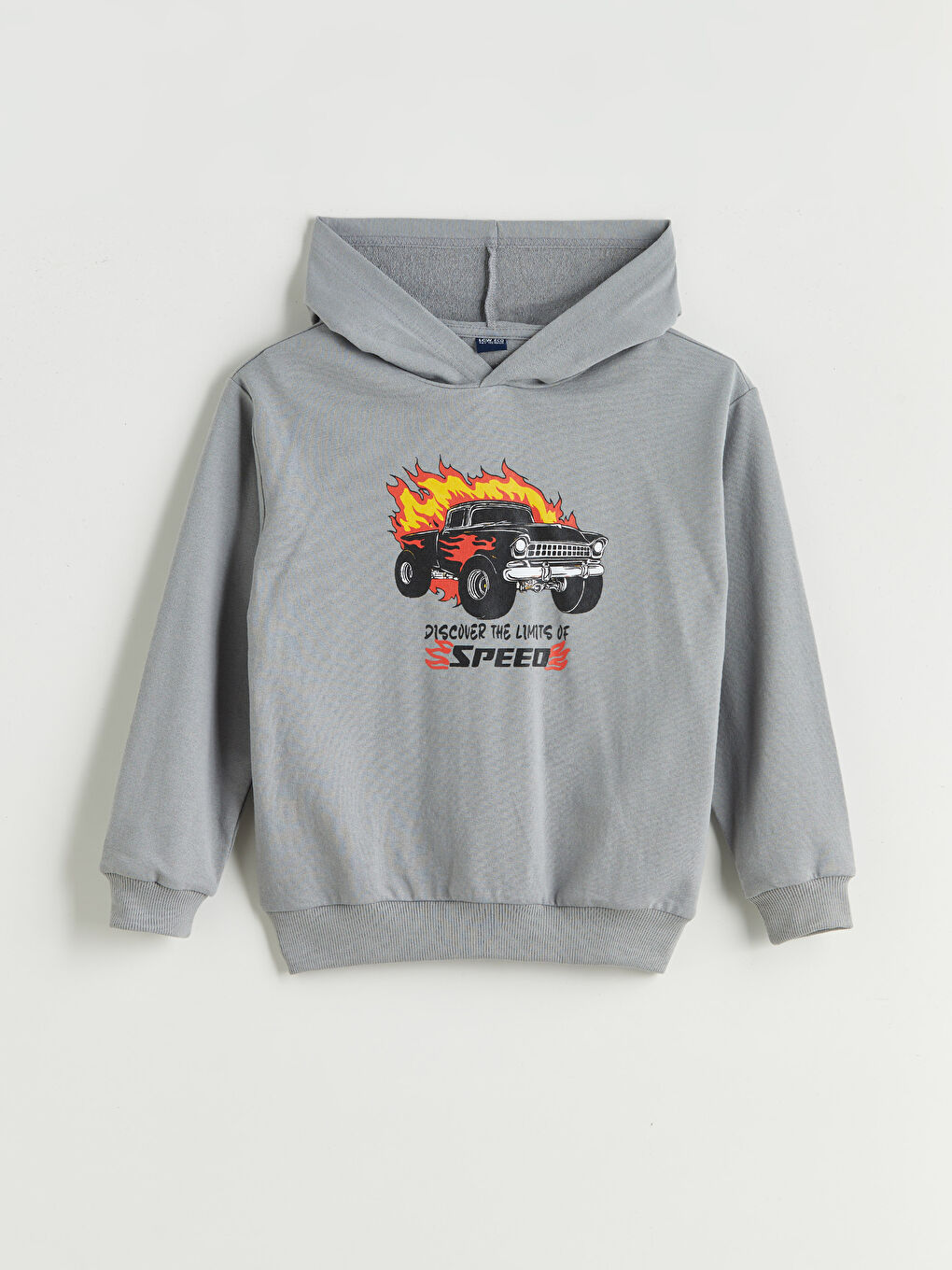 Gri Kapüşonlu Erkek Çocuk Sweatshirt