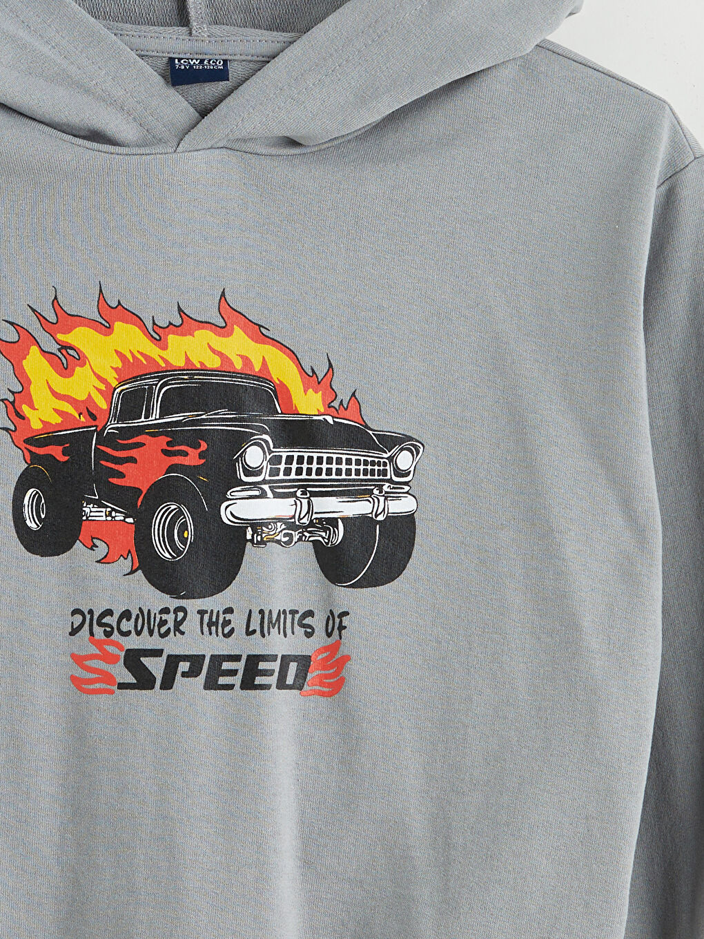 Gri Kapüşonlu Erkek Çocuk Sweatshirt-2