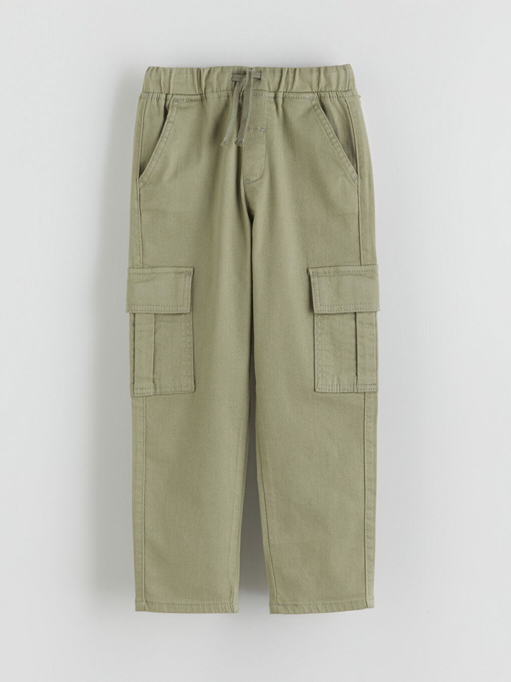Yeşil Beli Lastikli Erkek Çocuk Kargo Pantolon-2