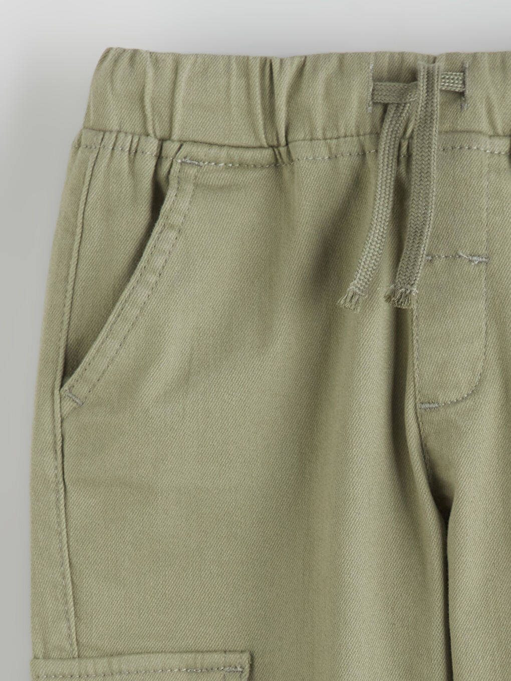 Yeşil Beli Lastikli Erkek Çocuk Kargo Pantolon-3
