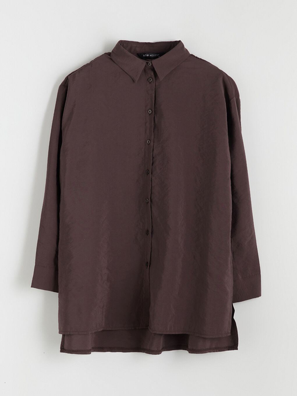 LCW Modest Woman BROWN Shirt Tunic -W5H879Z8-DJ7