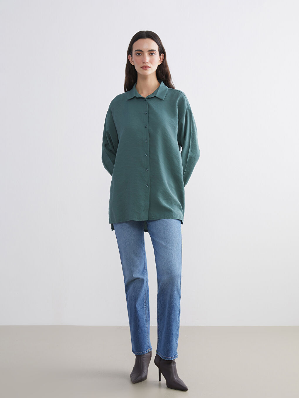 Рубашка-туника женская оверсайз из модала-2
