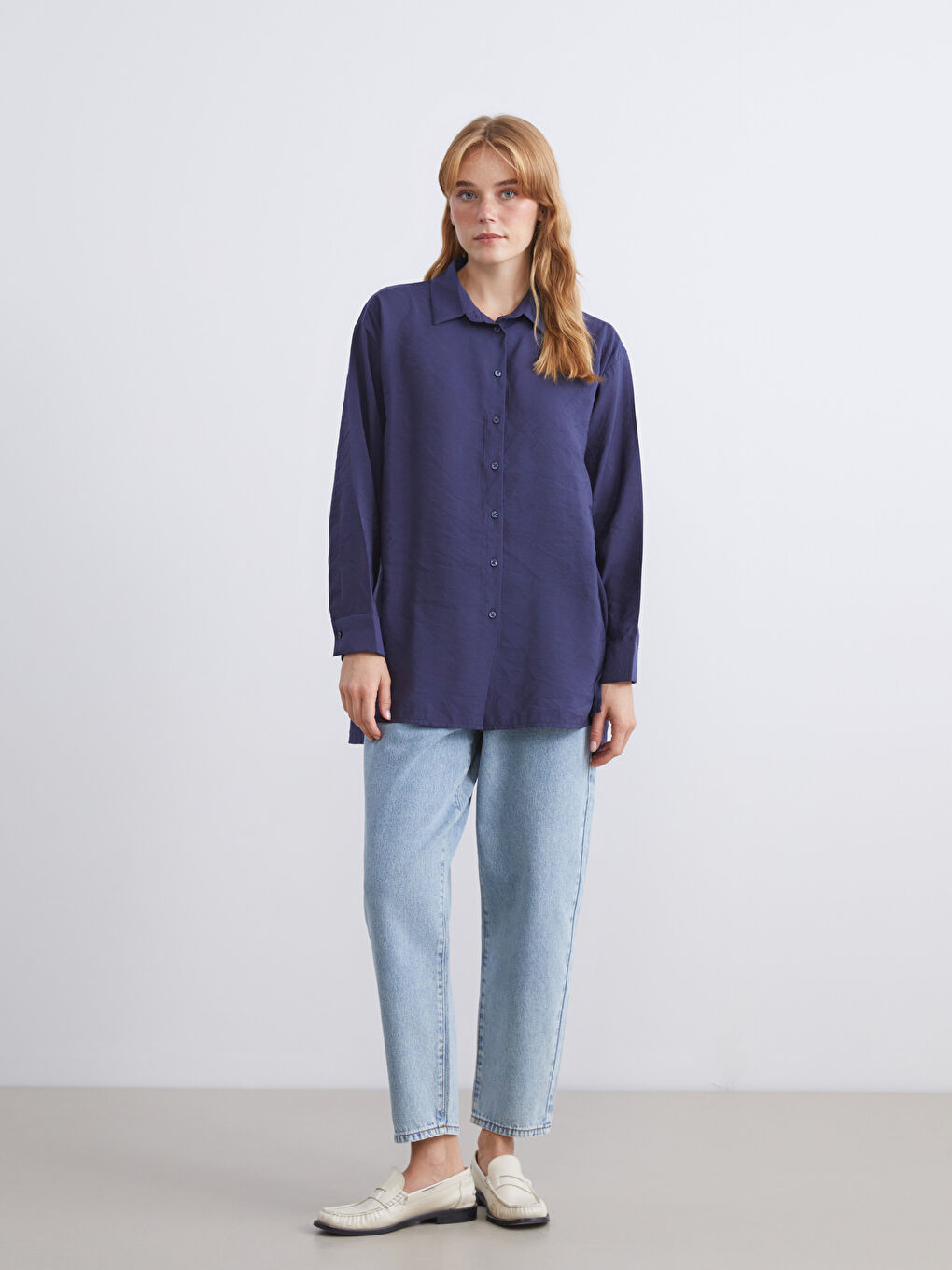 قميص تونيك نسائي أوفر سايز مخلوط مودال-2