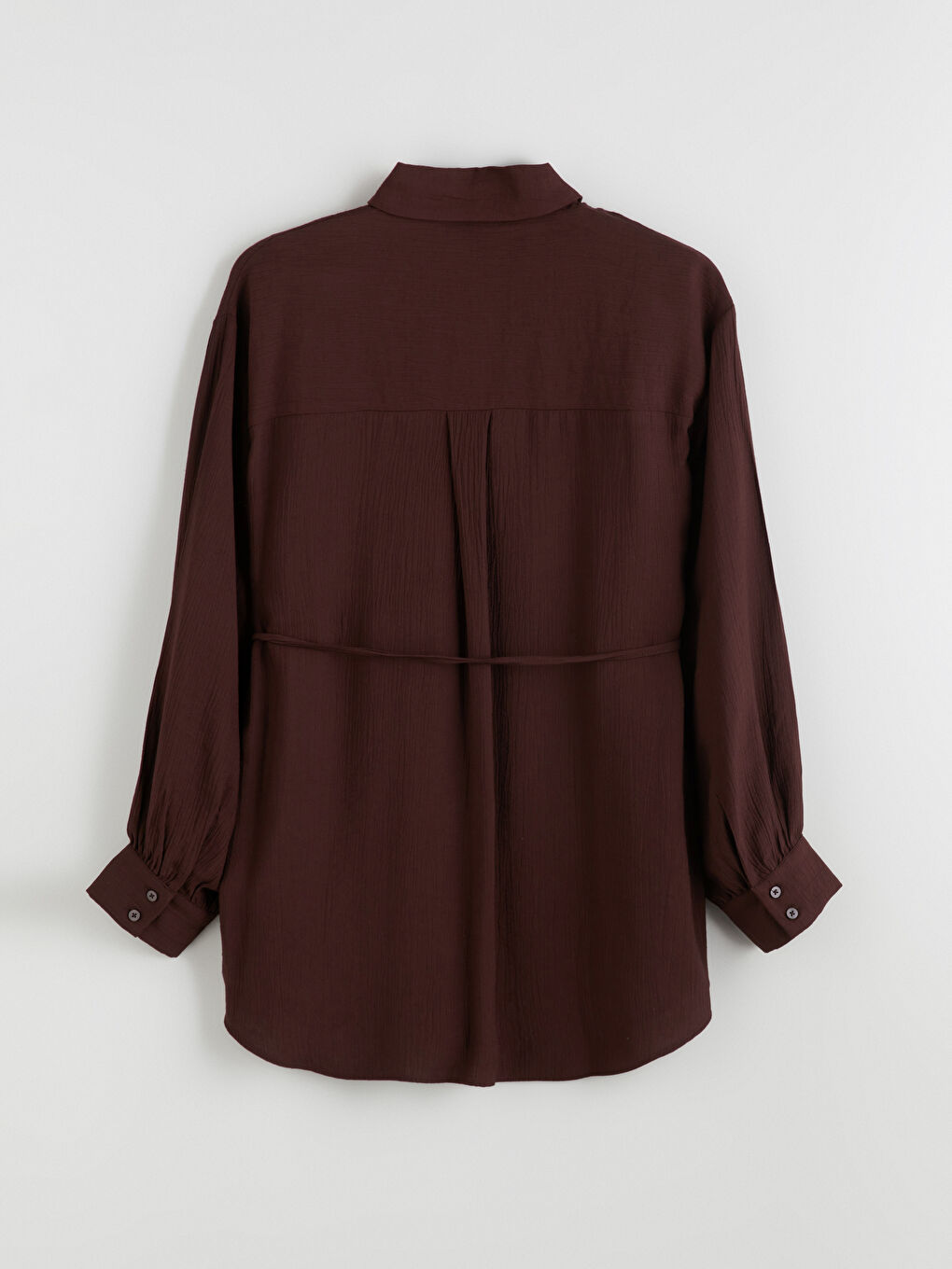 Kahverengi Dokulu Kadın Gömlek Tunik-6