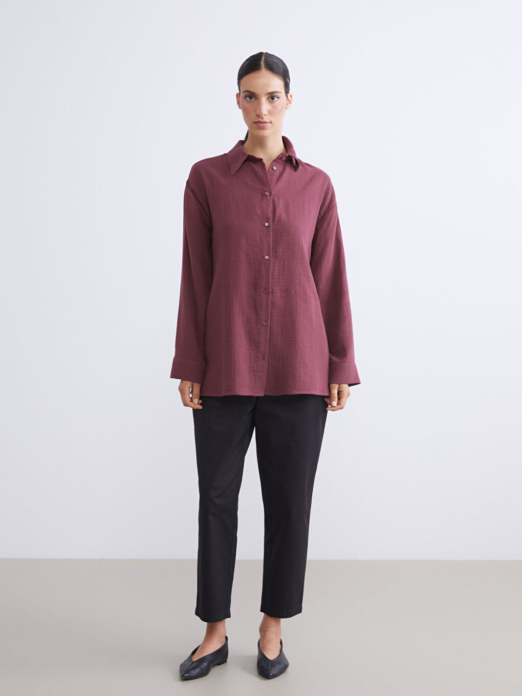 Loose Fit Muslin Women's Shirt Tunic-3