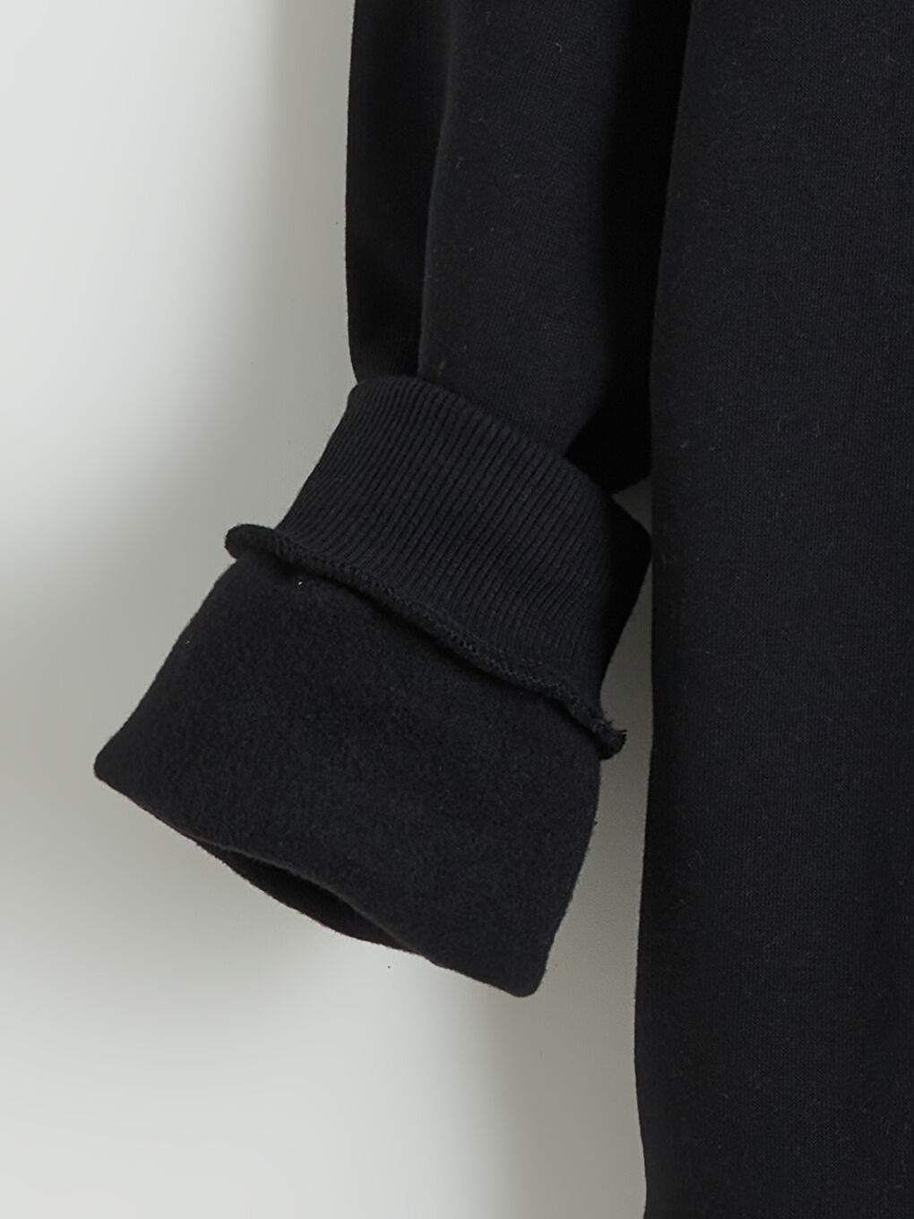 Siyah Kapüşonlu Erkek Çocuk Kalın Sweatshirt-2