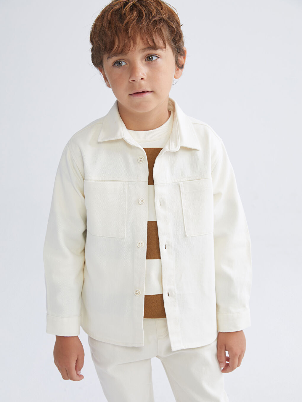 Basic Gabardine Long Sleeve Boy Shirt