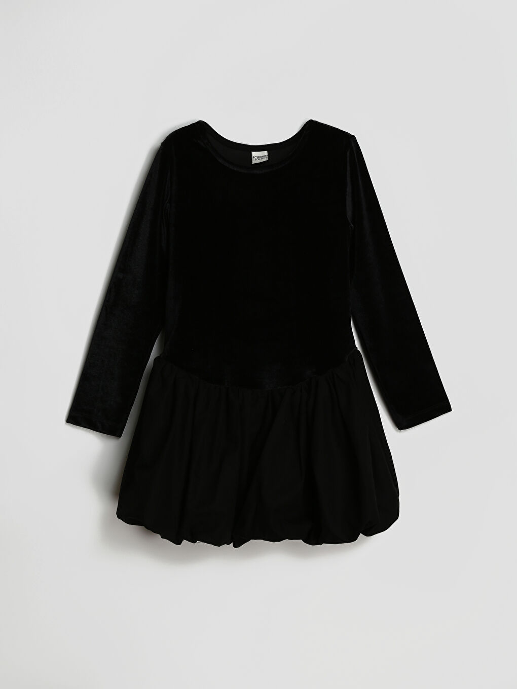 Crew Neck Long Sleeve Girls' Dress