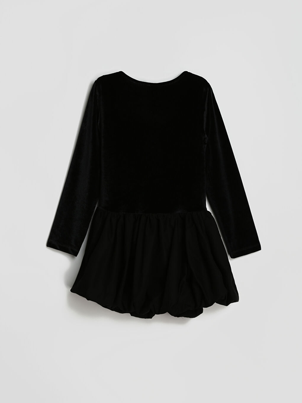 Crew Neck Long Sleeve Girls' Dress-1