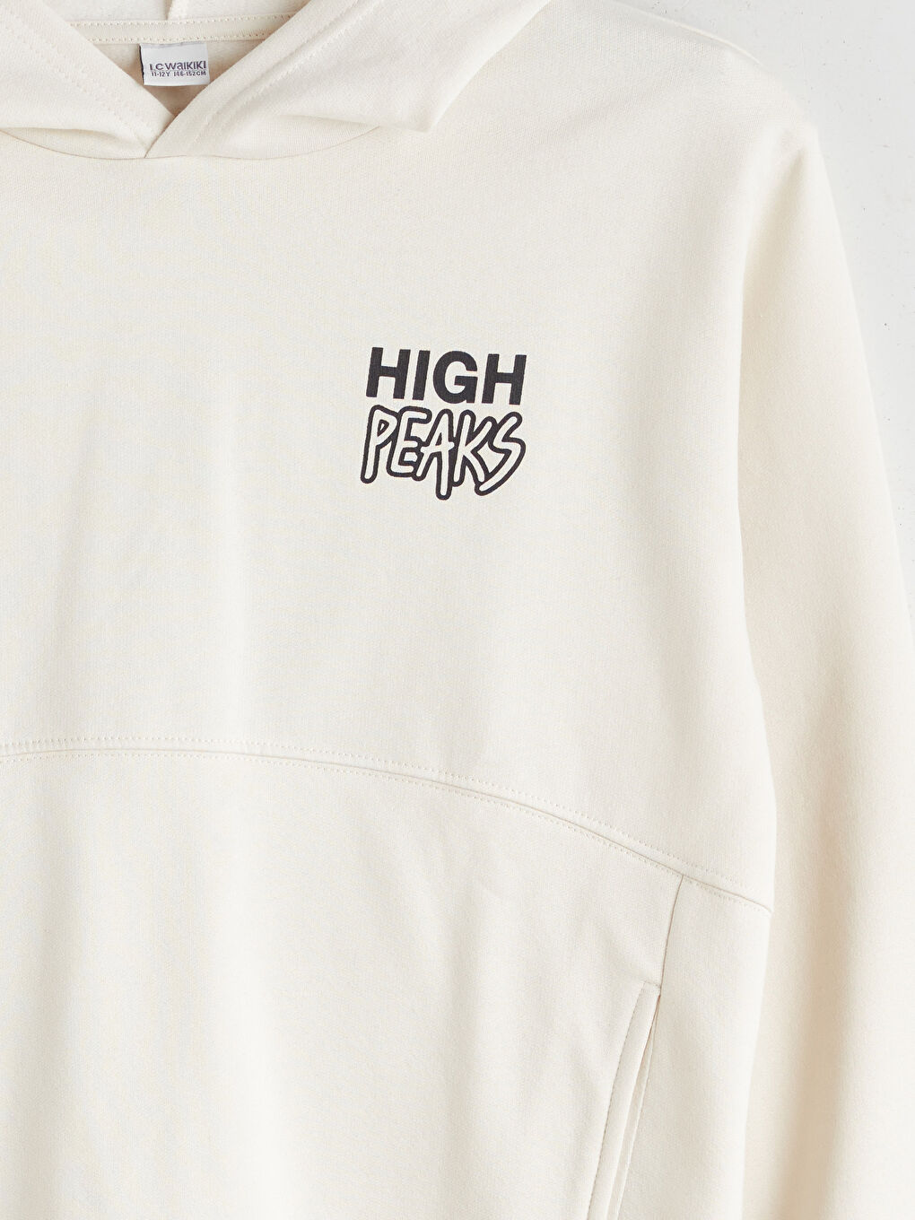 Bej Kapüşonlu Baskılı Erkek Çocuk Sweatshirt-6