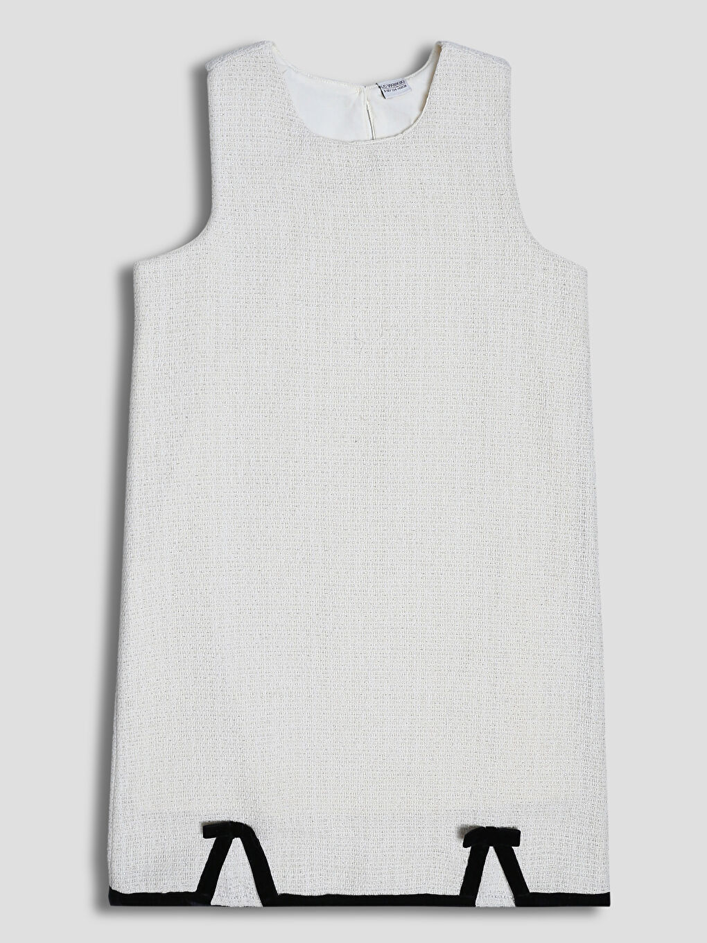 Crew Neck Girls' Tweed Dress