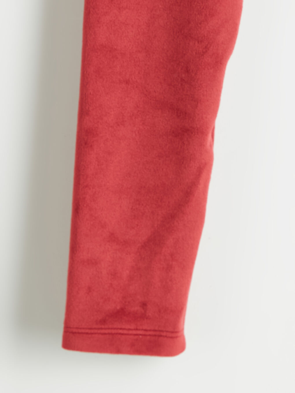 Bordo Beli Lastikli Kadife Kız Çocuk Tayt-1