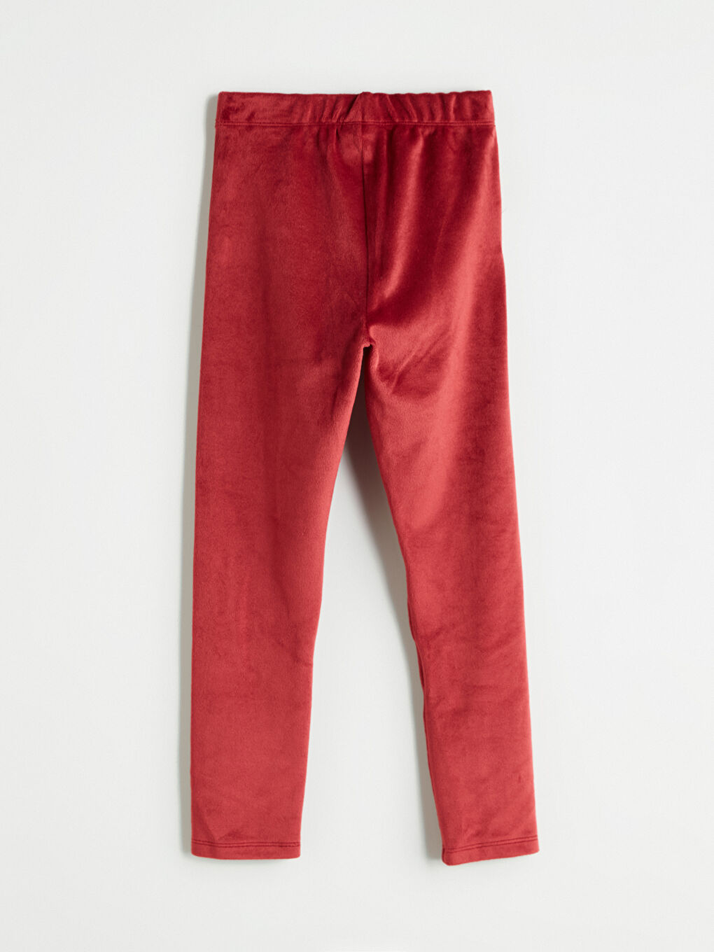 Bordo Beli Lastikli Kadife Kız Çocuk Tayt-2