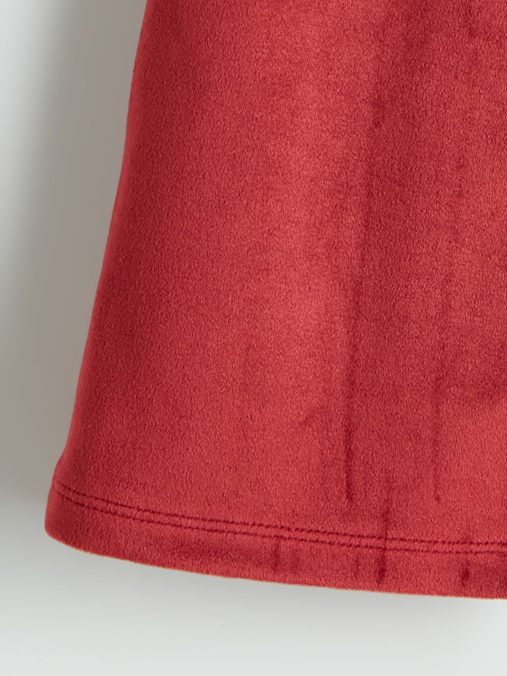 Bordo Beli Lastikli İspanyol Paça Kadife Kız Çocuk Tayt-1