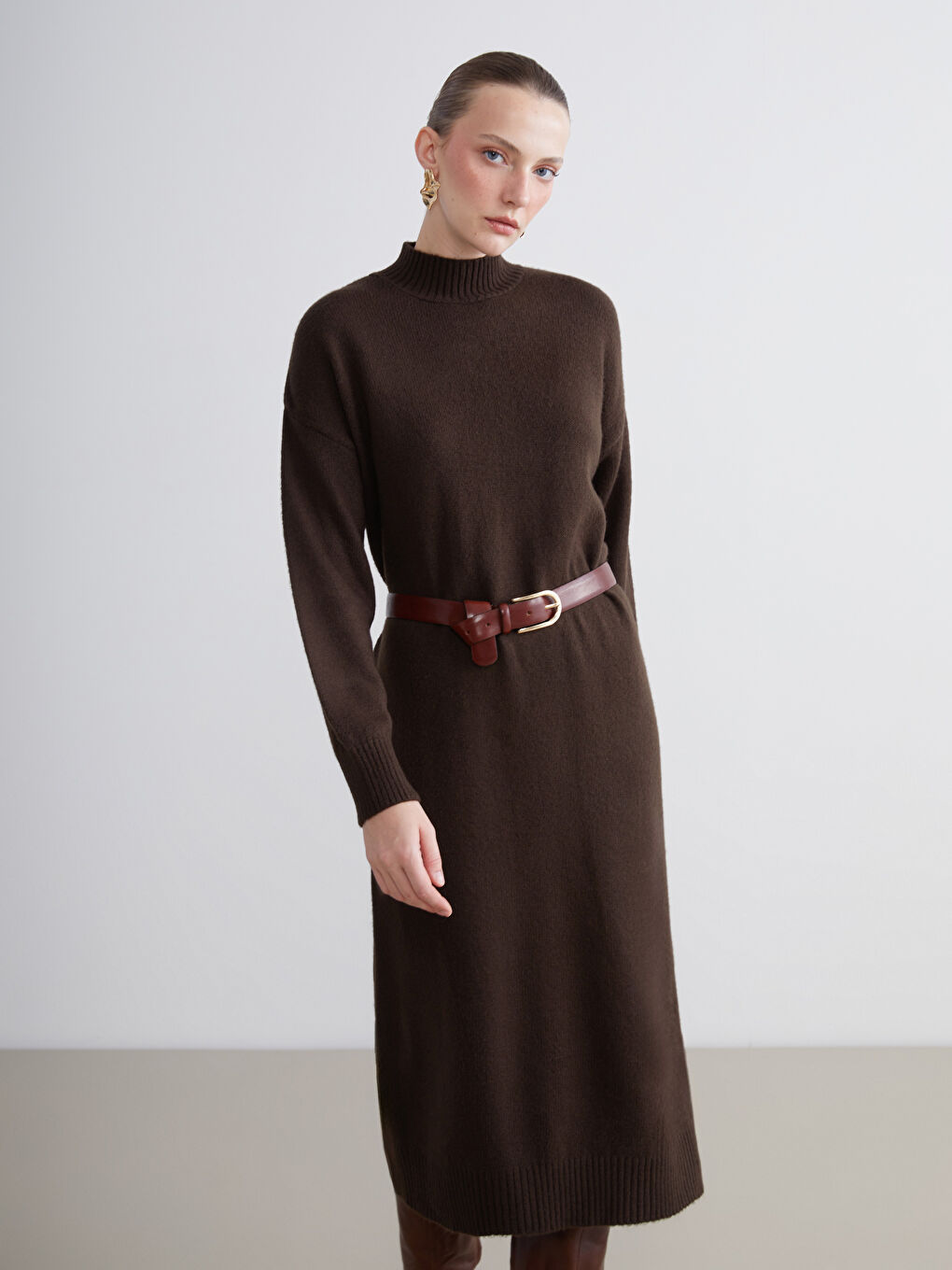 LCW Comfort Neckband Tricot Dress -W5HA21Z8-D7V