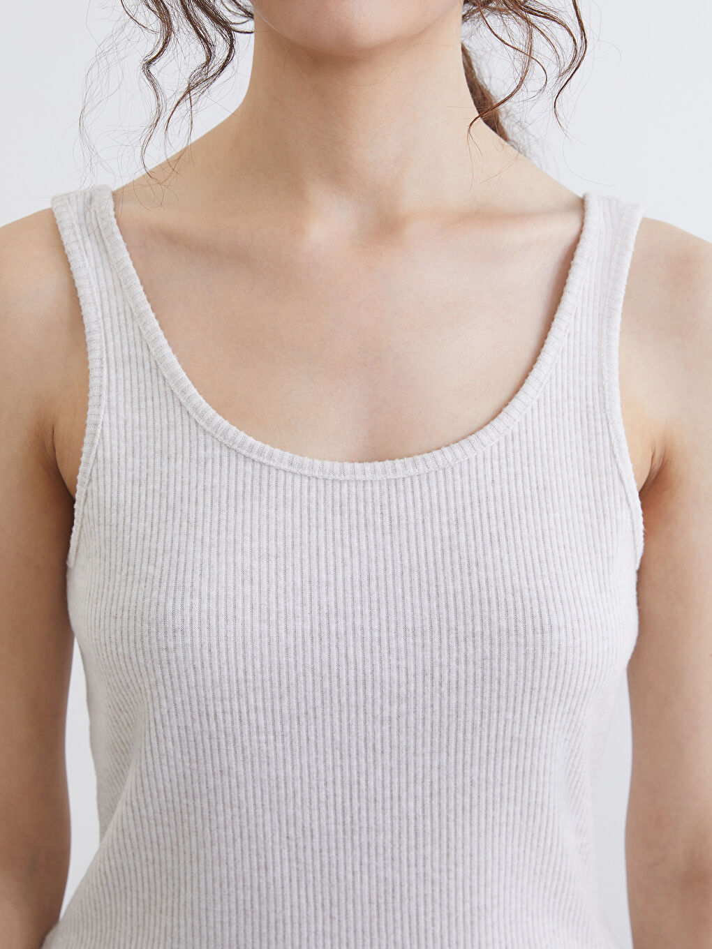 Ekru U Yaka Kadın Pijama Takımı-2