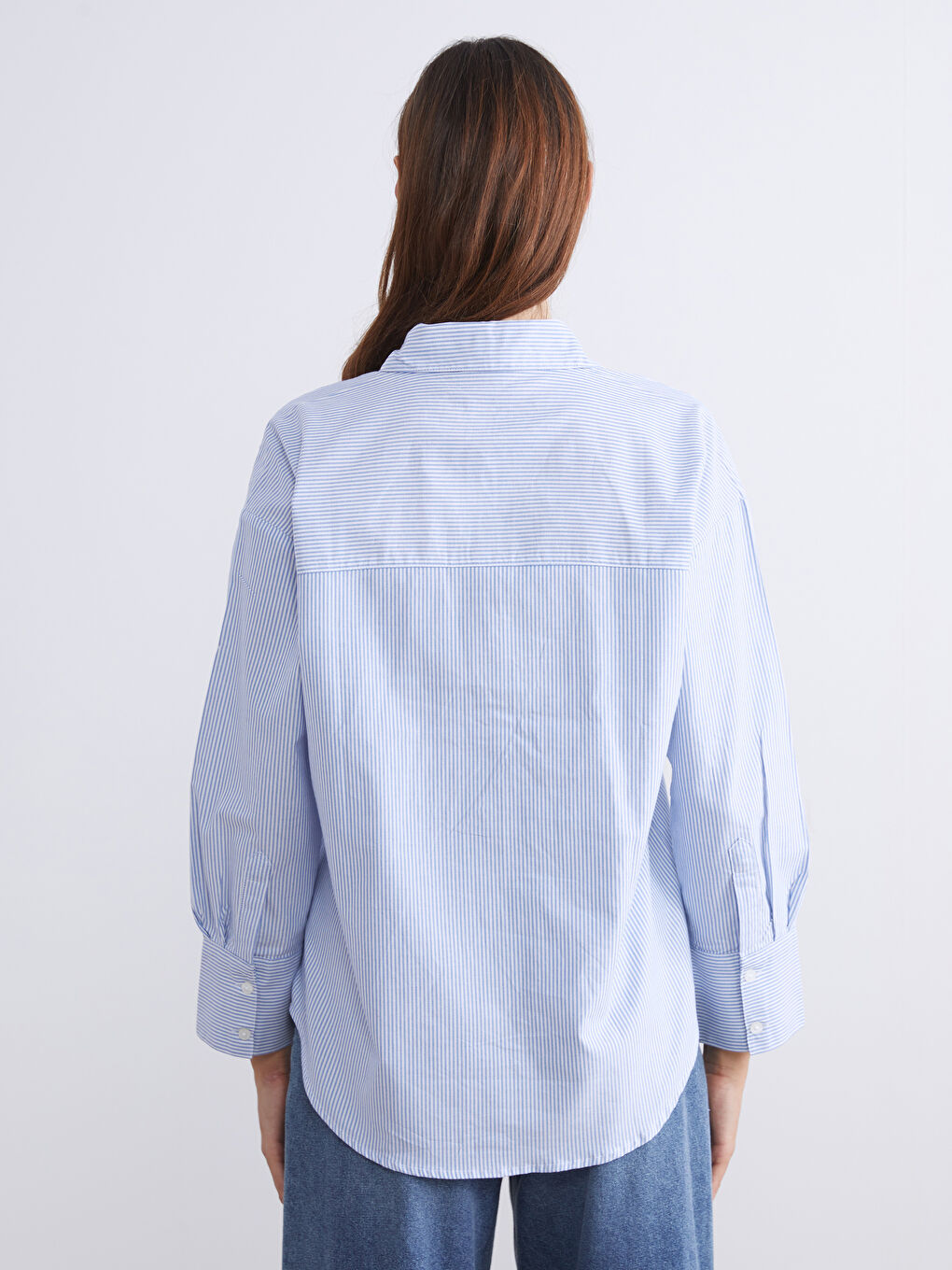 قميص نساء مخطط واسع صبّاط أكسفورد-3