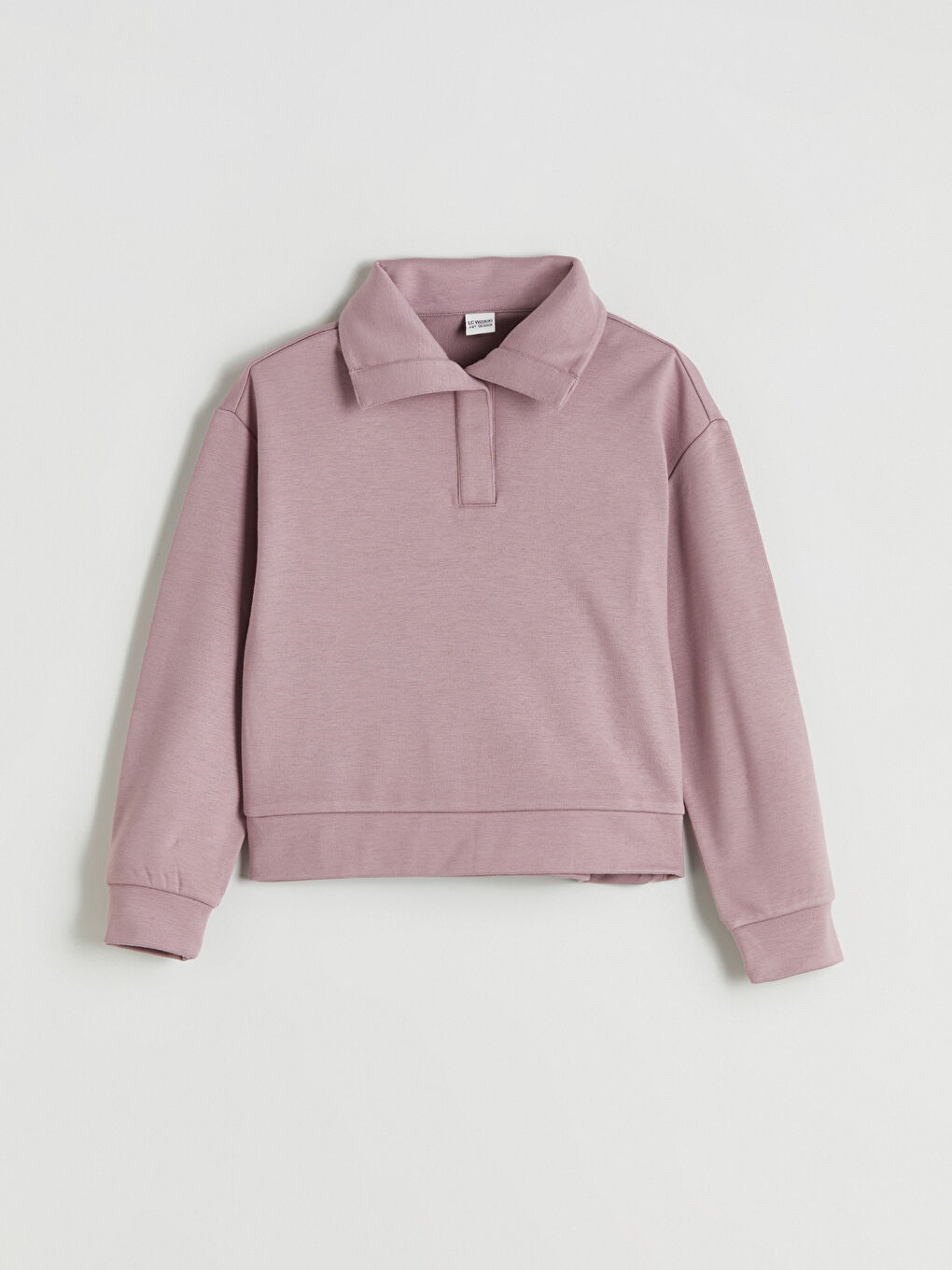 Lila Polo Yaka Kız Çocuk Sweatshirt