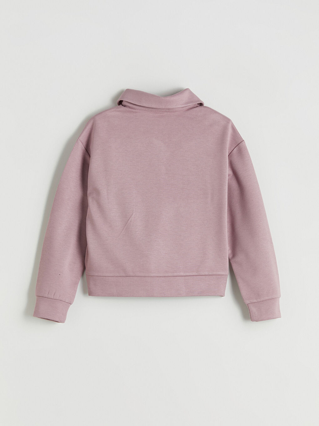 Lila Polo Yaka Kız Çocuk Sweatshirt-1