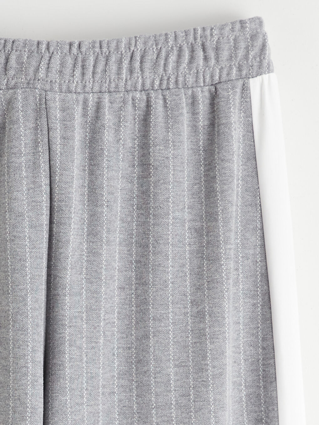 Gri Beli Lastikli Çizgili Kız Çocuk Eşofman Alt-2