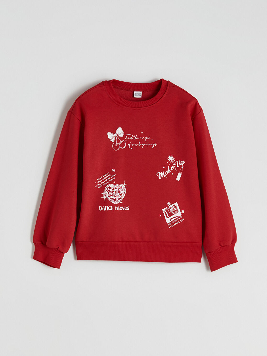 Crew Neck Girl's Thick Sweatshirt