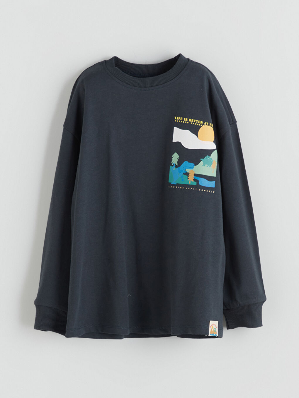 LCW Kids Crew Neck Printed Long Sleeve Boys' T-Shirt -W5HB01Z1-R4W